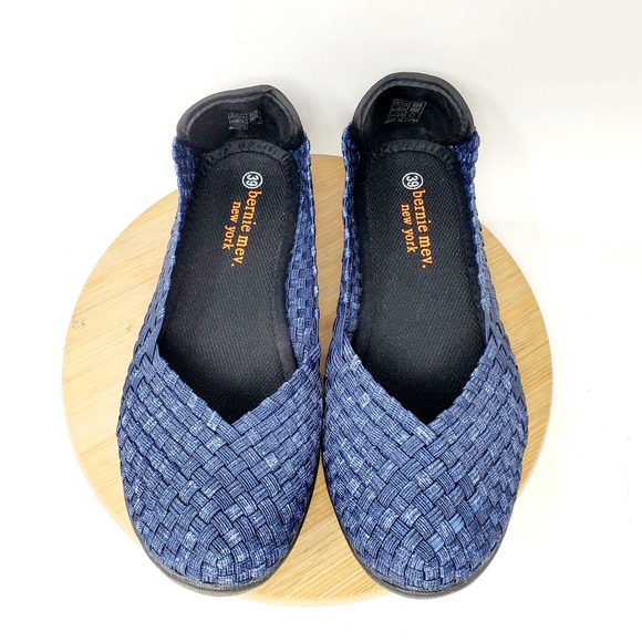 Bernie Mev Catwalk Shoes Womens 38 Blue‎ Woven Loafer Flat Minimalist Sandal - Picture 4 of 11